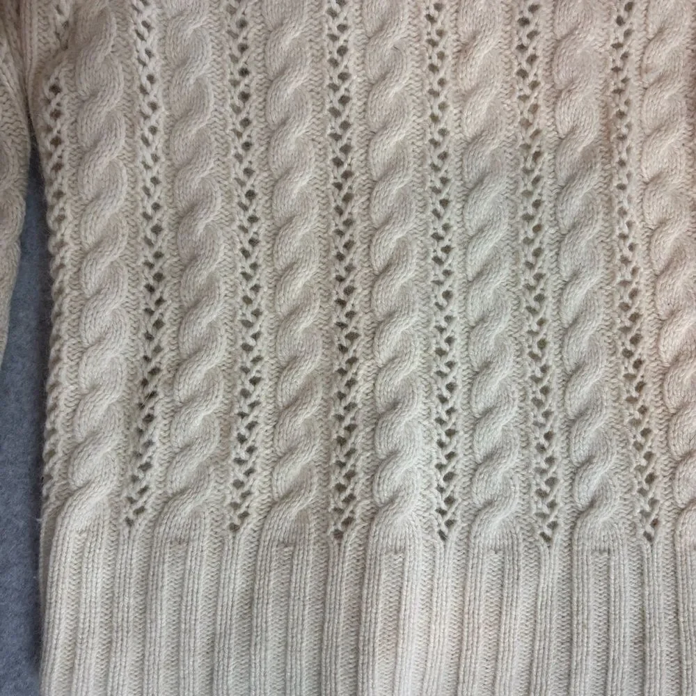 Vintage 90's Express Wool Angora Cashmere Blend Off The Shoulder Cream Sweater